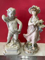 Cupid And Women Ceramic Statue