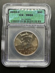 2003-D  ICG-MS66 Kennedy Half Dollar