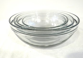 Set Of 4 Anchor Hocking Glass Mixing Bowls