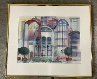 Contemporary Framed Watercolor By Barbara Wigren