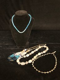 Blue Bead Necklace Lot