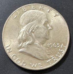 1963-D Benjamin Franklin Silver Half Dollar