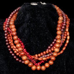 6 Different Kind Of Bead Strands Necklace