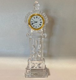 Pressed Glass Miniature Grandfather Clock, Quartz