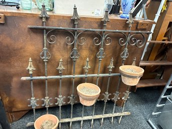 Vintage Heavy Iron Fence Planter Holder