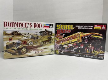 Monogram, Pair Of Tom Daniel's 1/24 Model Kits: Rommel's Rod & S'cool Bus (#173)