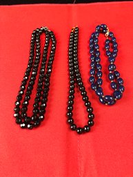 Black Bead Necklace Lot