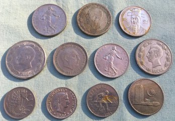 #2 Lot Of 11, 1939 - 1969 Silver & Clad Foreign World Coins