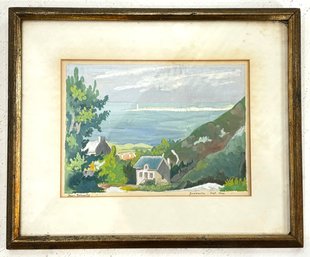 A WWII Era Watercolor, Jean Besuelle, 1944