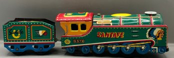 Vintage Tin Toy Santa Fe Train