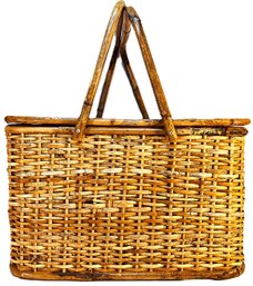 Vintage Woven Picnic Basket