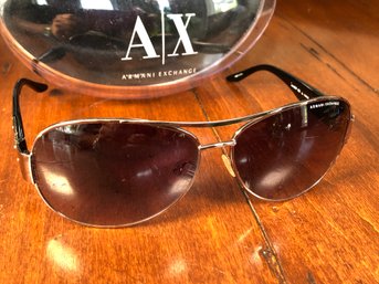 Fantastic $295 GIORGIO ARMANI / Armani Exchange Unisex Sunglasses - Black / Chrome With A  X Case - WOW !