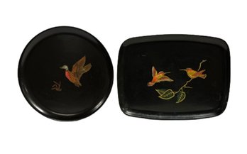 Two Vintage Couroc Trays