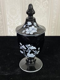 Fenton Vintage Black Glass Apothecary Jar