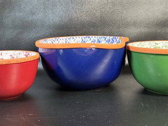 A Fantastic Set Of Handcrafted Glazed Terracotta Nesting Bowls