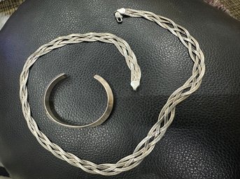 Vintage Sterling Chain And Cuff