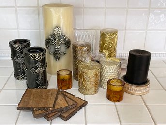 Opulent Candle Decor And Coasters