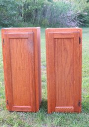 2 Oak Hanging Wall Cabinets - 30' High