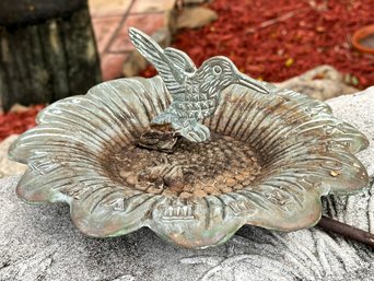 A Vintage Bronze Bird Bath