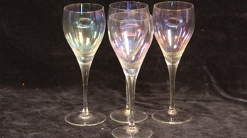 SET OF 4 IRIDESCENT  MID CENTURY MODERN GLASSES