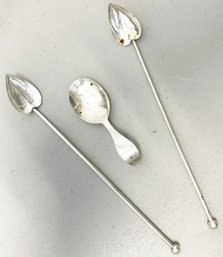 A Pair Of Sterling Silver Iced Tea Spoons And A Baby Spoon Raimond Sterling