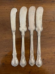 Lot Of 4 Sterling Silver Butter Knives Spreaders