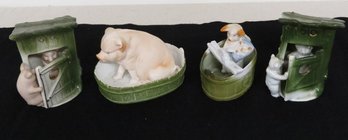 Pre World War I German Porcelain Novelty Piggies & Bears