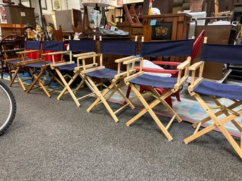 Set Of 6 Blue Directors Chairs