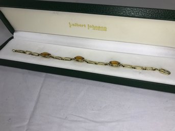 Fabulous Vintage 14KT Gold & Citrine Bracelet - Very Nice Quality 3.2 DWT / 5.1 Grams - 7' Long - Very Nice !