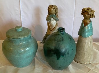 Four Glazed Pottery Items