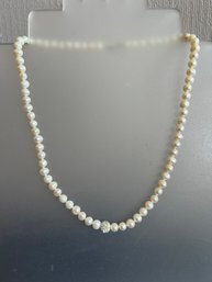 Pearl Necklace With White Stone Bauble