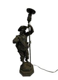 Heavy Figural Iron Lamp