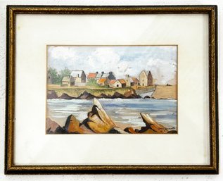 A WWII Era Watercolor, Jean Besuelle, Cherbourg, France