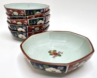 Set 6 New Small Imari Japanese Porcelain Bowls, Never Used