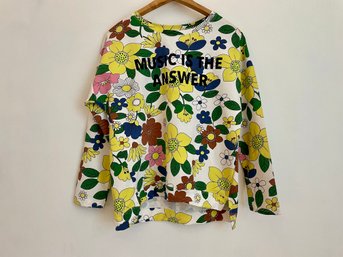 Japanese Music Is The Answer Loose Floral Designed Top