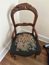 Antique Needlepoint Wooden Chair!!!