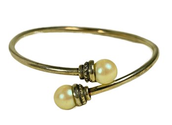 Fine Sterling Silver And Cultured Pearl Wrap-around Bracelet