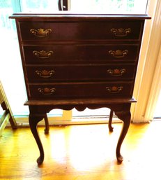Vintage Chippendale Mahogany 4 Drawer Silver Chest