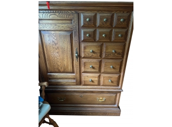 Large Apothecary Style Oak Cabinet/dresser