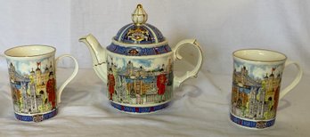 Sadler English China Teapot And Two Cups