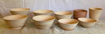 Nine Bisque Pots