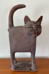 RARE Signed AL DAVIS STANDING CAT Sculpture/Statue