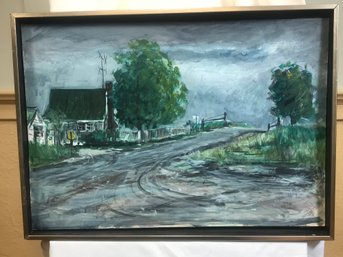 Original James Pascucci Painting -  Cold Rainy Day - Oil Board - 22-1/2' X 16'