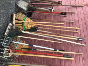 Rake And Garden Tool Lot