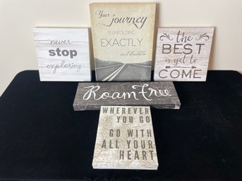Set Of Decorative Inspirational Quotes On Canvas