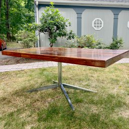 A Florence Knoll Partners Desk - Rosewood - Aluminum Base - 1960s