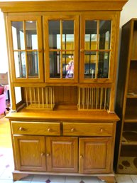 Rex Light Up Cabinet Hutch With 2 Movable Plate Holders