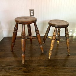 A Pair Of Antique French Milking Stools