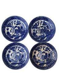 SET OF 4 Blue Willow  Saucers Made In Japan