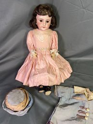 Antique French Porcelain Doll Purchased In France In 1918 By WWI Veteran For His Daughter